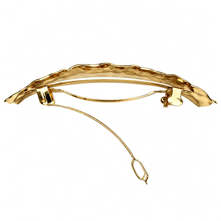 Curved metal hair clip - forged, shiny finish