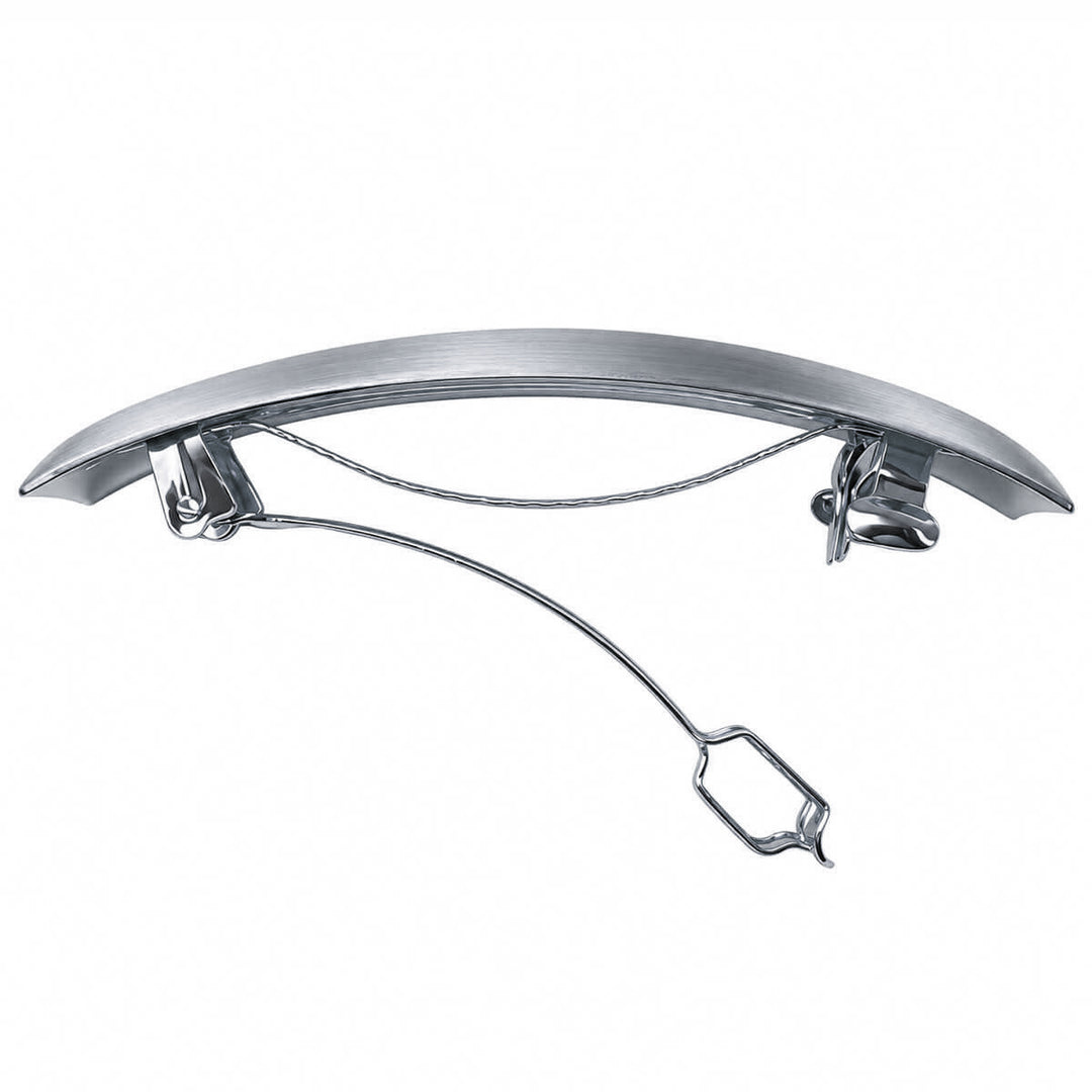 Curved Rectangular Hair Clip - Satin-Finished Surface