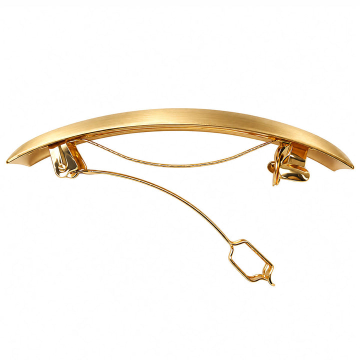 Curved Rectangular Hair Clip - Satin-Finished Surface