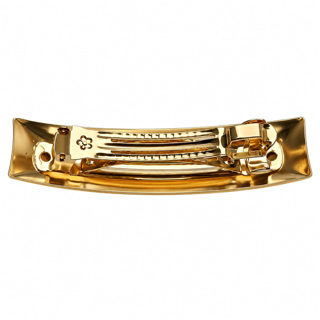 Curved Rectangular Hair Clip - Satin-Finished Surface