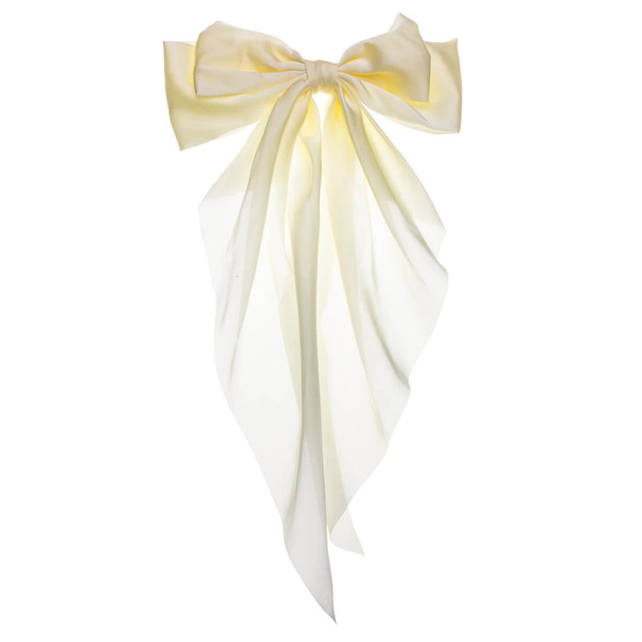 Long monochrome hair bow tie hair clip