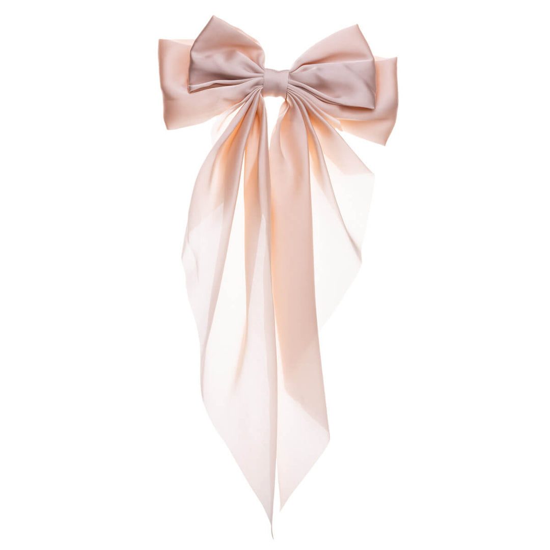 Long monochrome hair bow tie hair clip