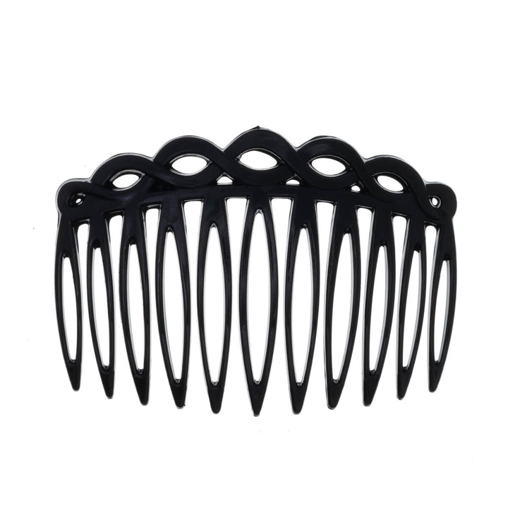 Plastic side comb with braided end 2pcs (7,4cm x 5,2cm)