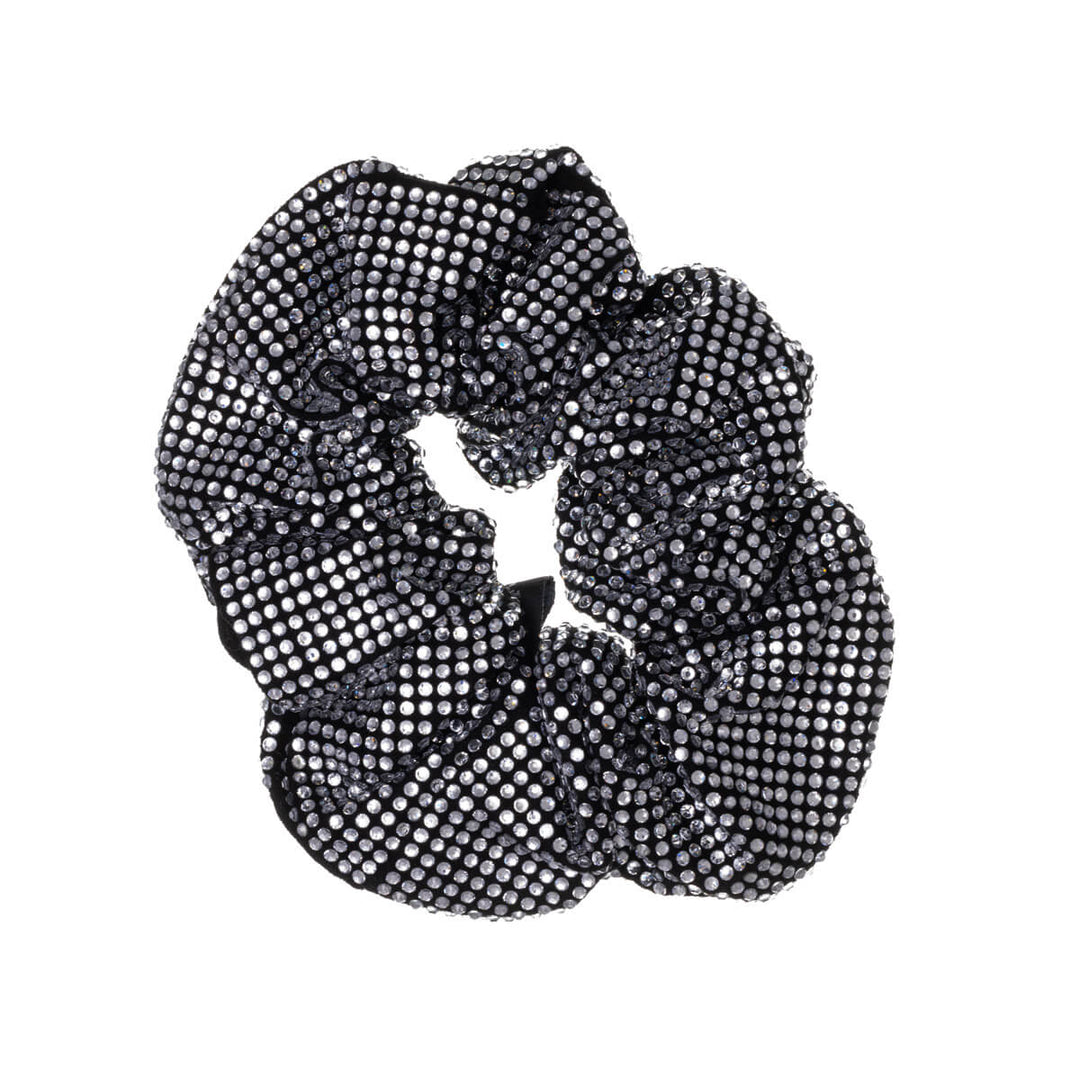 Glass stone decorated scrunchie hairpin ø10cm