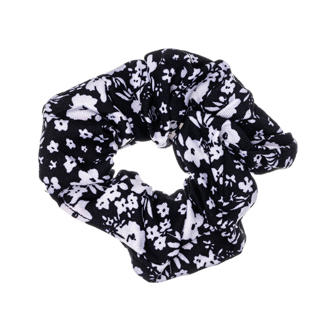 Kukka kuvioinen scrunchie hiusdonitsi ø 10cm