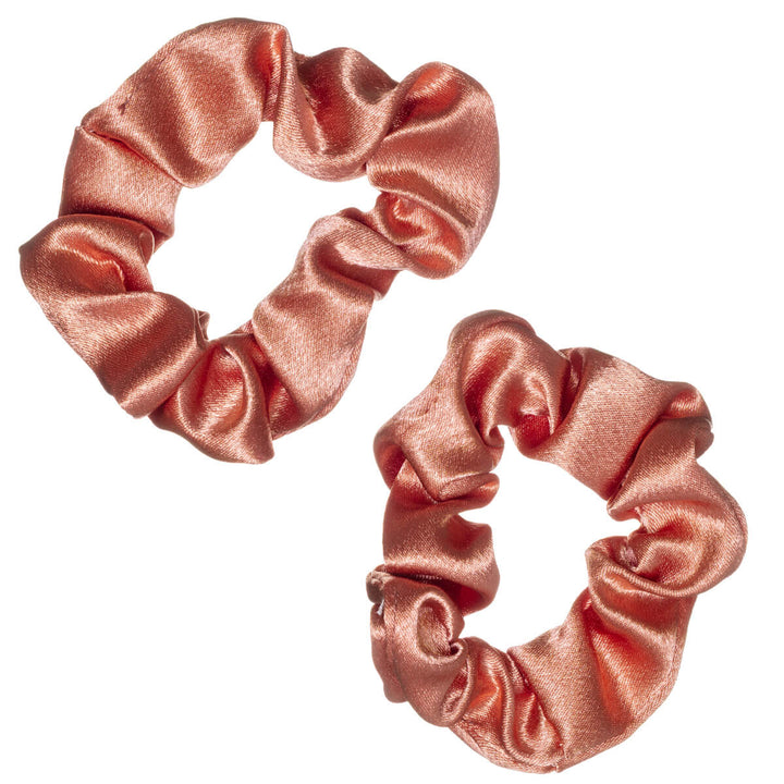 Small satin scrunchie hair tie, 7.5 cm diameter, 2-pack