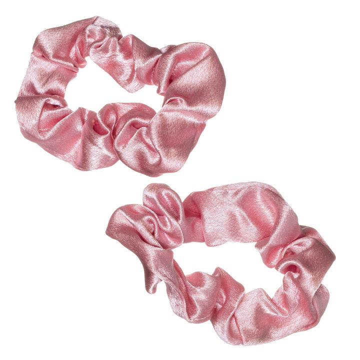 Small satin scrunchie hair tie, 7.5 cm diameter, 2-pack