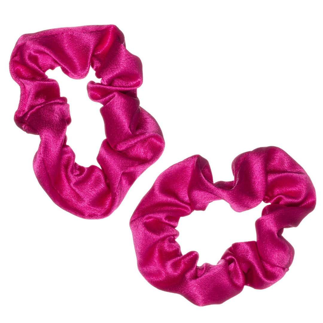 Small satin scrunchie hair tie, 7.5 cm diameter, 2-pack