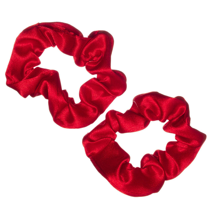 Small satin scrunchie hair tie, 7.5 cm diameter, 2-pack
