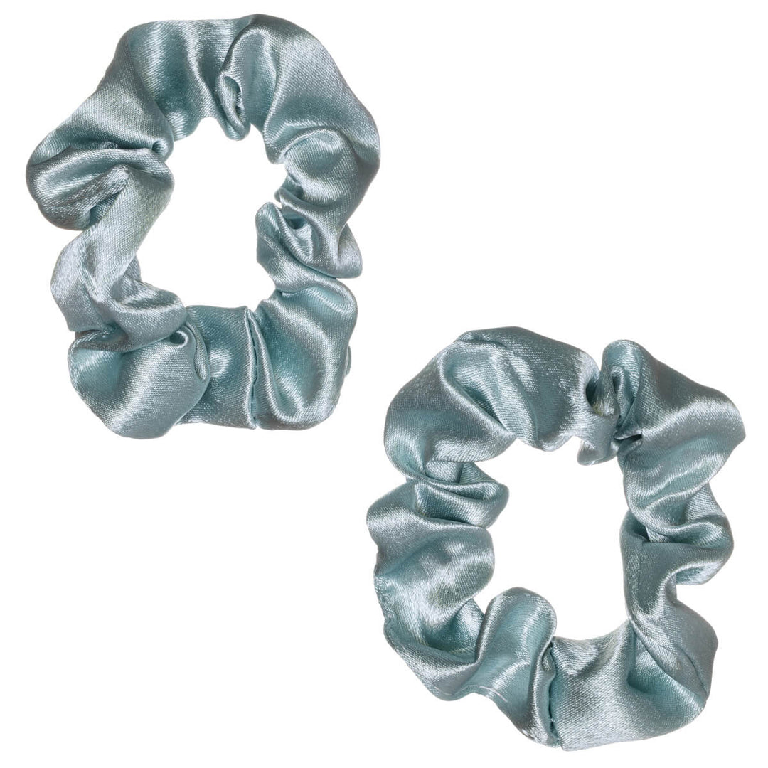 Small satin scrunchie hair tie, 7.5 cm diameter, 2-pack
