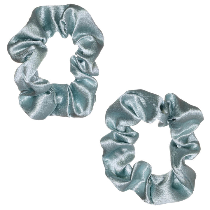 Small satin scrunchie hair tie, 7.5 cm diameter, 2-pack