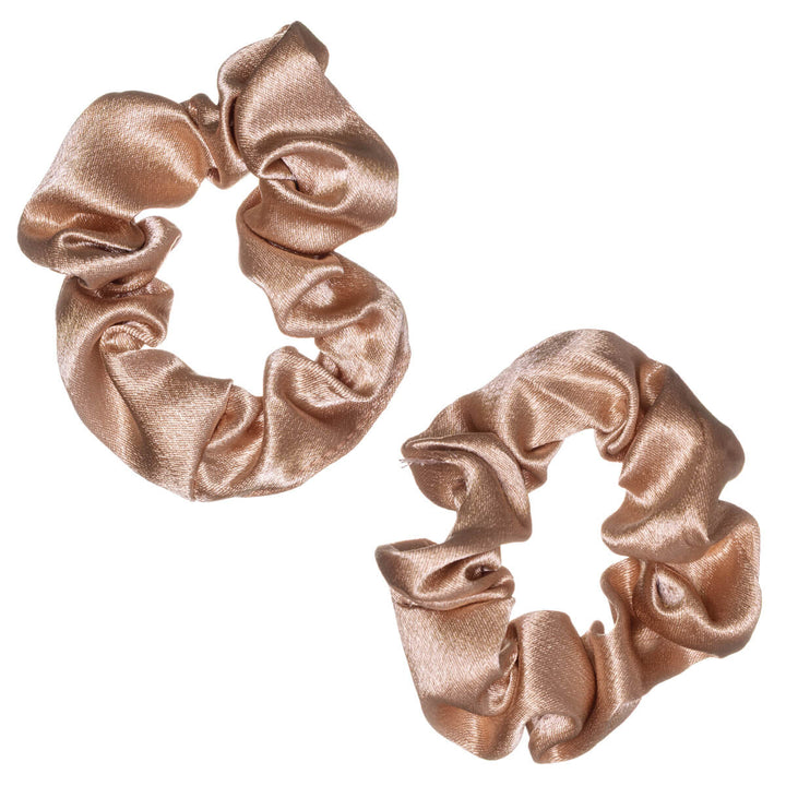 Small satin scrunchie hair tie, 7.5 cm diameter, 2-pack