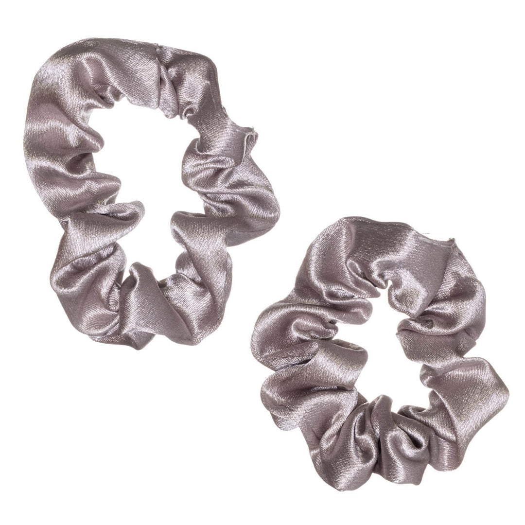 Small satin scrunchie hair tie, 7.5 cm diameter, 2-pack