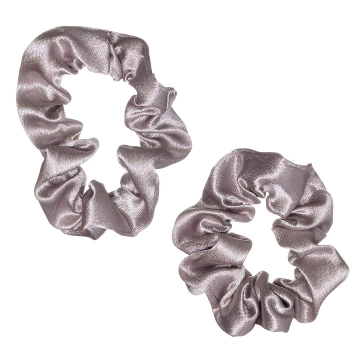 Small satin scrunchie hair tie, 7.5 cm diameter, 2-pack
