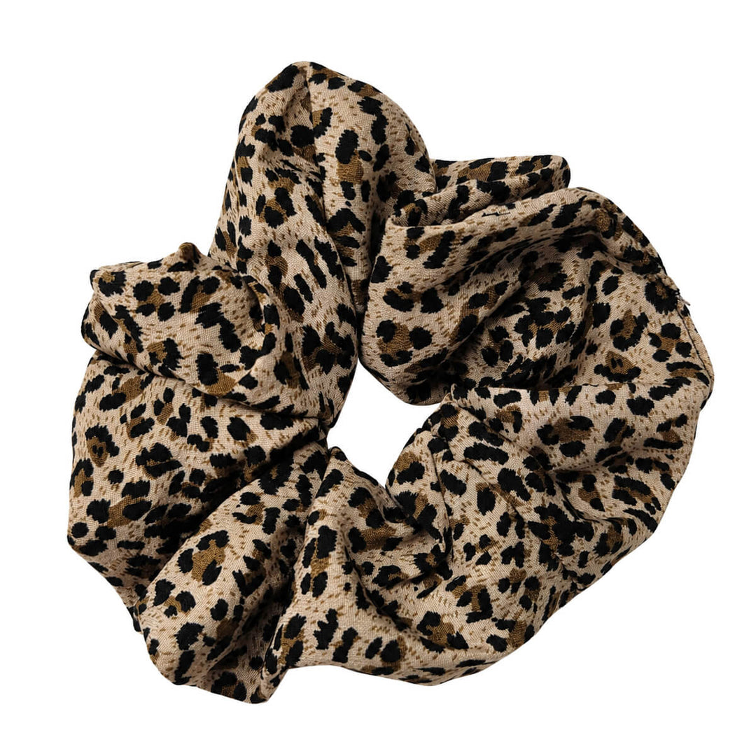 Oversized Animal-Print Scrunchie Hair Donut – Large & Soft, 14 cm