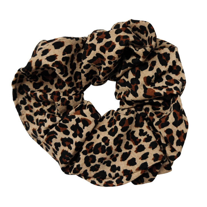 Oversized Animal-Print Scrunchie Hair Donut – Large & Soft, 14 cm