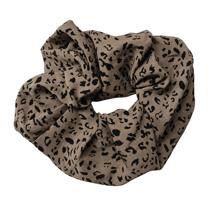 Oversized Animal-Print Scrunchie Hair Donut – Large & Soft, 14 cm