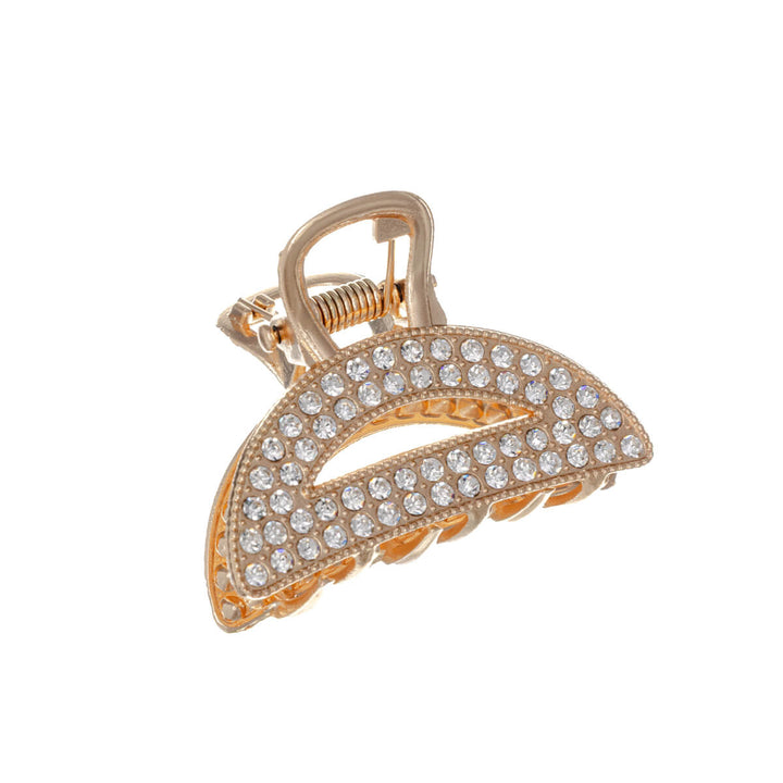 Curved shark tooth decorated with bright stones, 4.2 cm