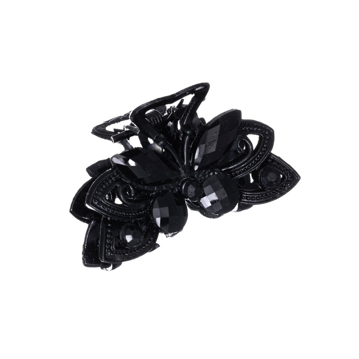 Metal shark tooth black hair clip 4,4cm