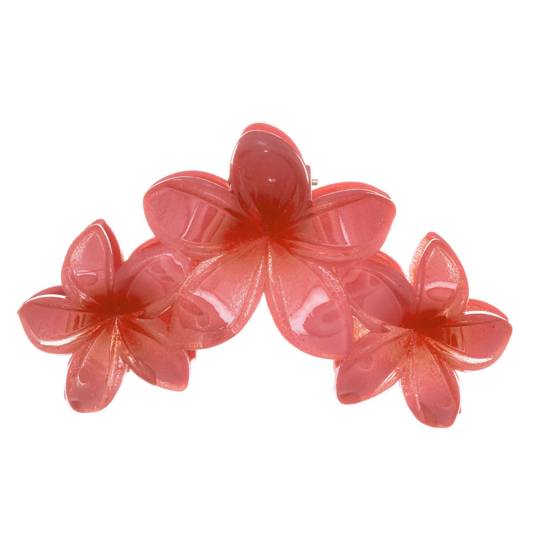 Three flower shark tooth hair clip 11cm