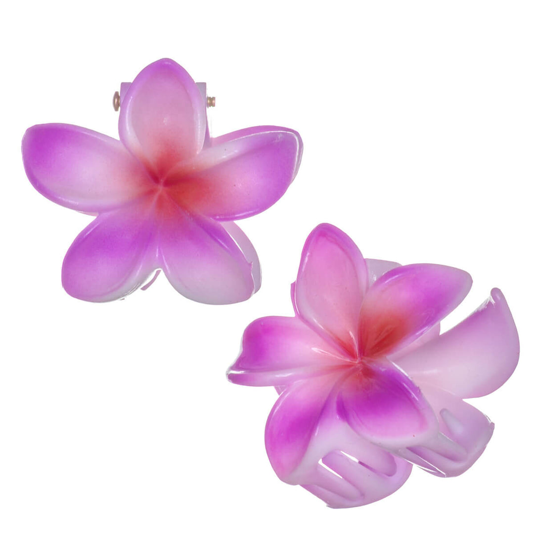 Tropical flower hair clip plumeria shark tooth 4cm 2pcs