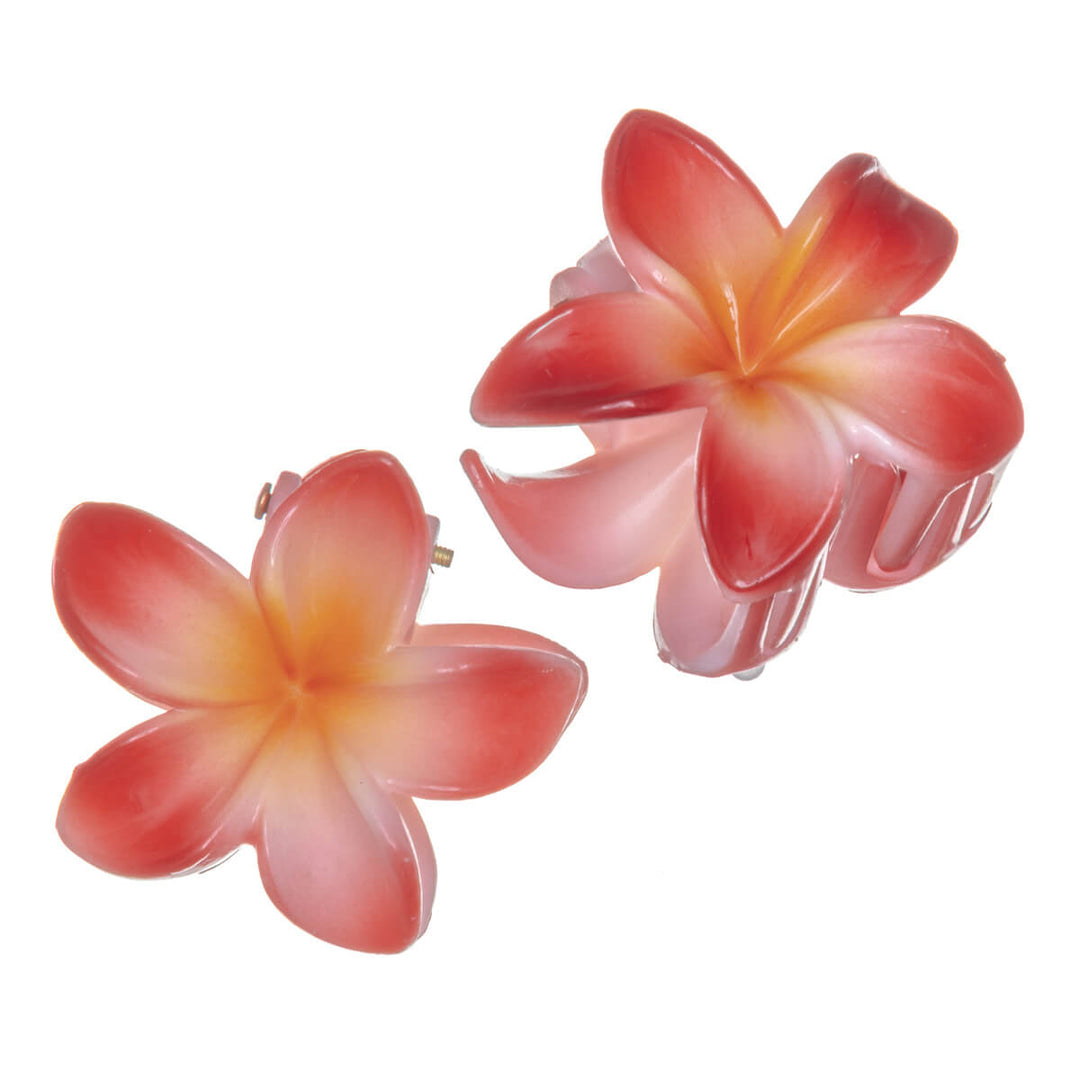 Tropical flower hair clip plumeria shark tooth 4cm 2pcs