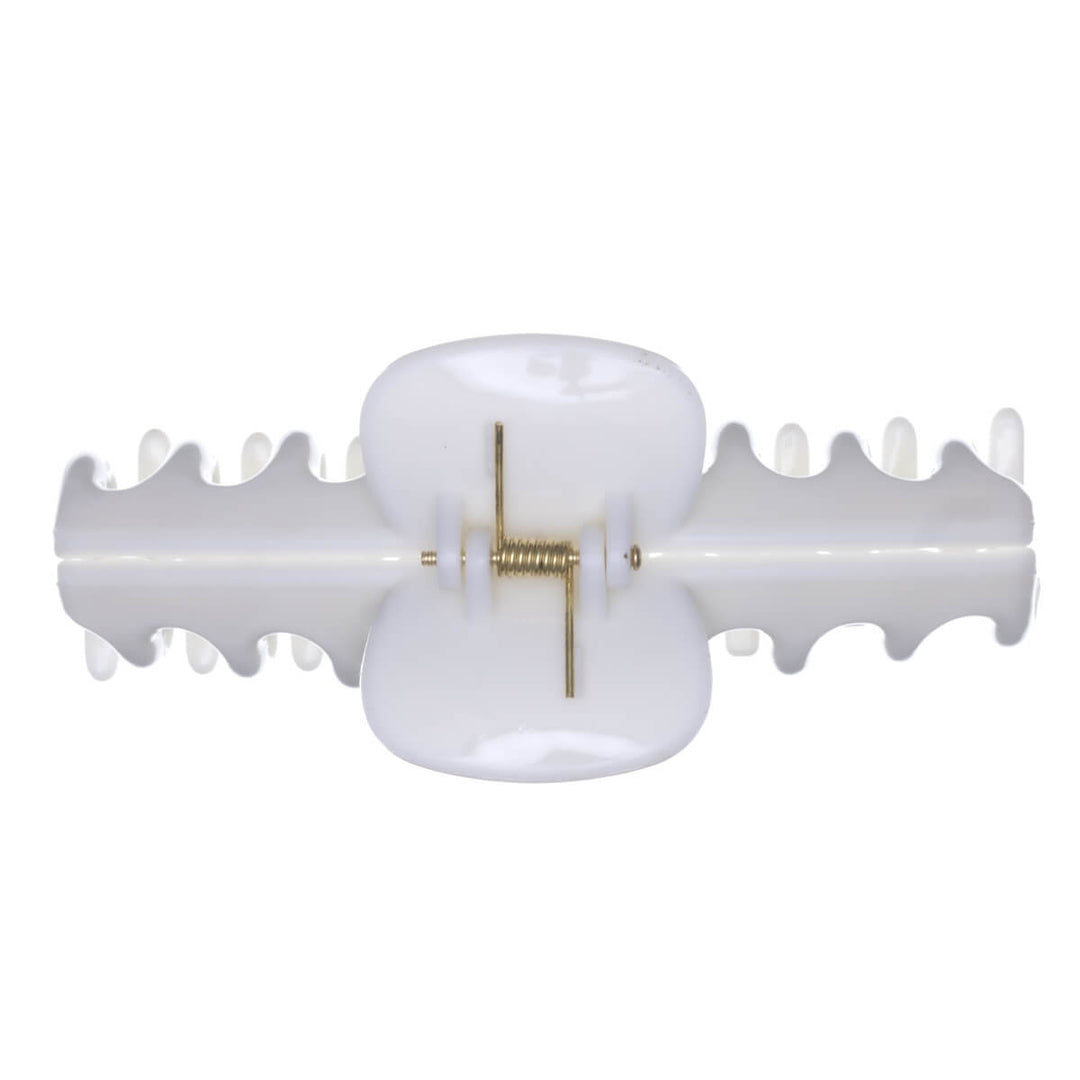 Round claw hair clip, flexible plastic shark tooth, 10.5 cm