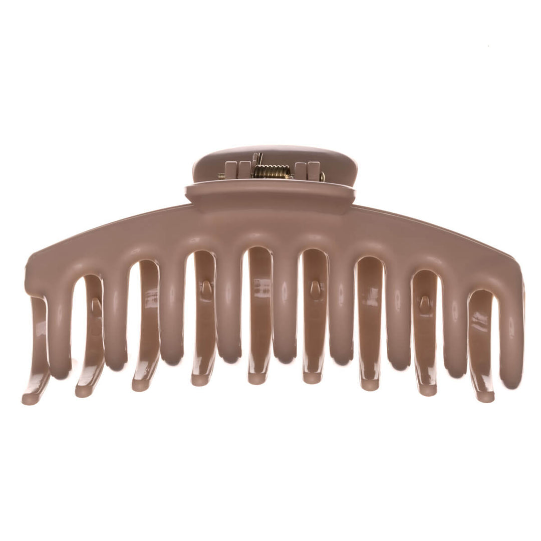 Round claw hair clip, flexible plastic shark tooth, 10.5 cm