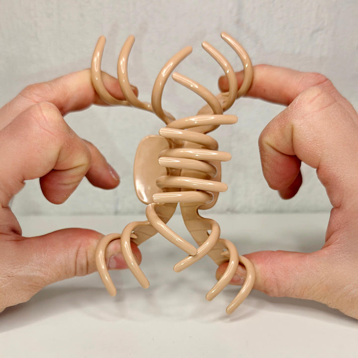 Round claw hair clip, flexible plastic shark tooth, 10.5 cm