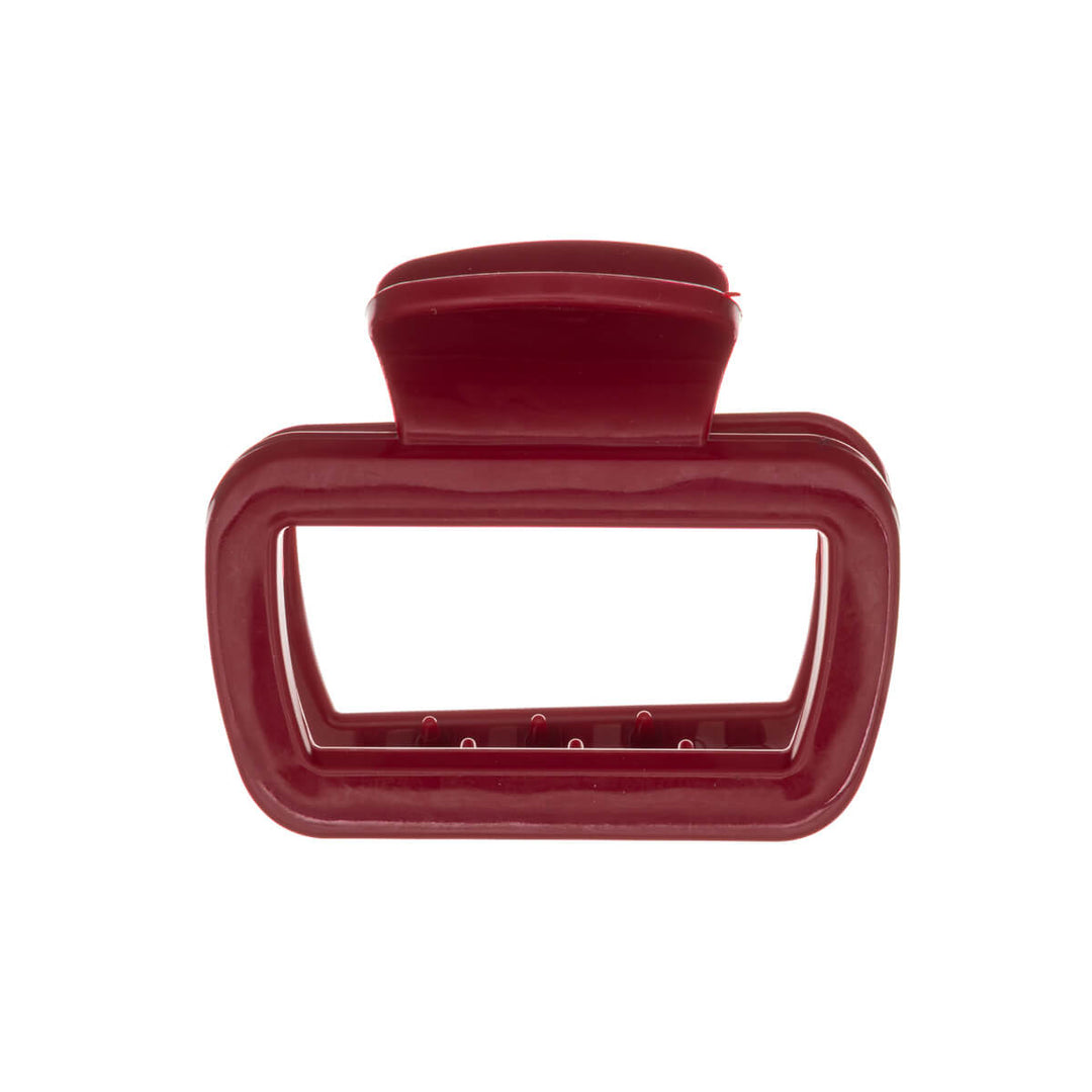 Rectangular hair clip, flexible plastic shark tooth, 6.3 cm