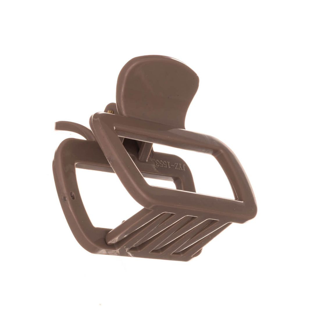 Rectangular hair clip, flexible plastic shark tooth, 6.3 cm