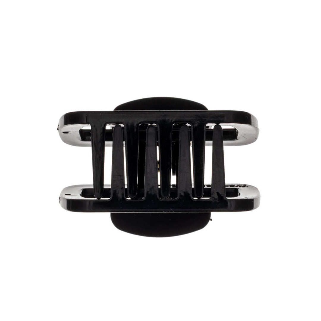 Rectangular hair clip, flexible plastic shark tooth, 6.3 cm