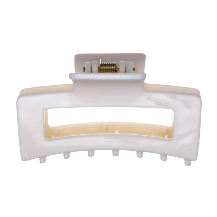 Rectangular hair clip, flexible plastic shark tooth, 8.5 cm