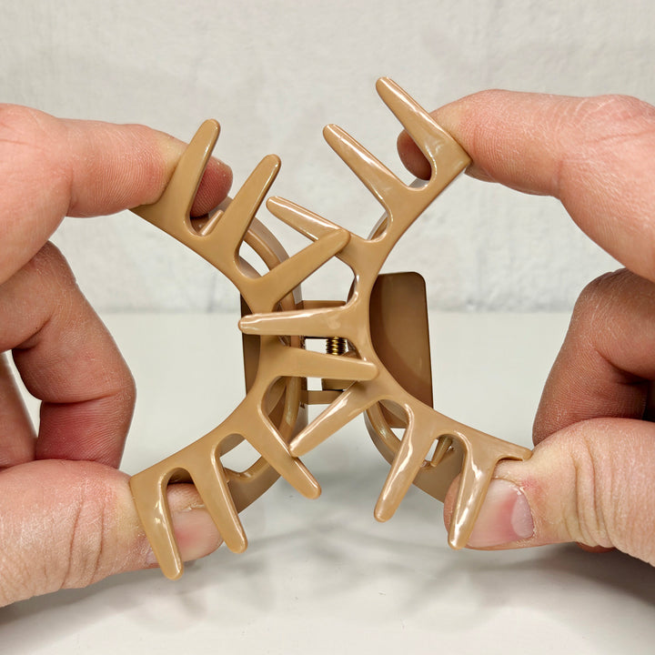 Rectangular hair clip, flexible plastic shark tooth, 8.5 cm