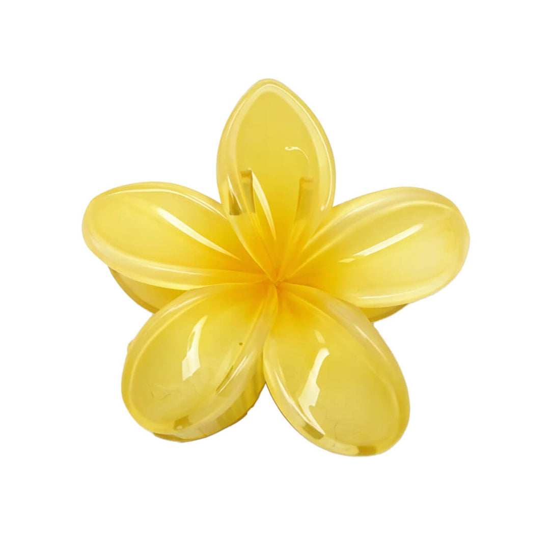 Keltainen kukka hainhammas hiusklipsi 8cm