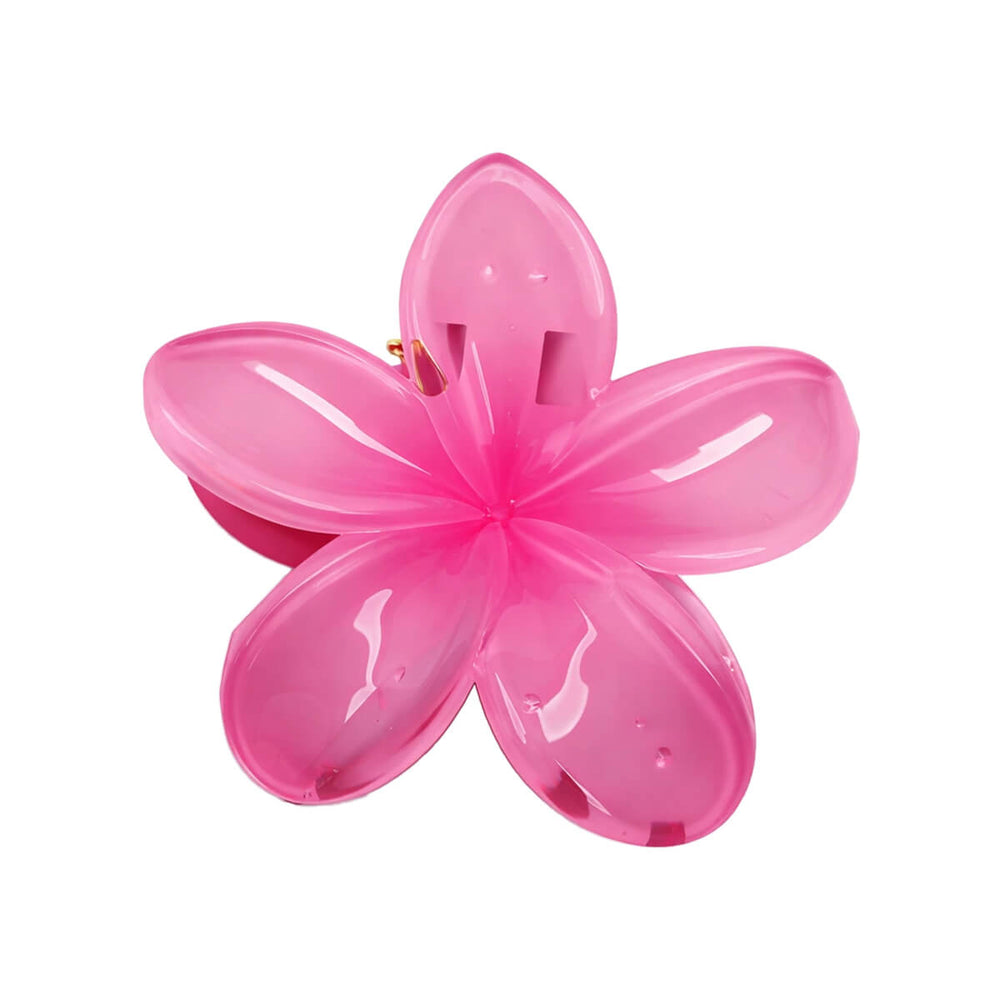 Pinkki kukka hainhammas hiusklipsi 8cm