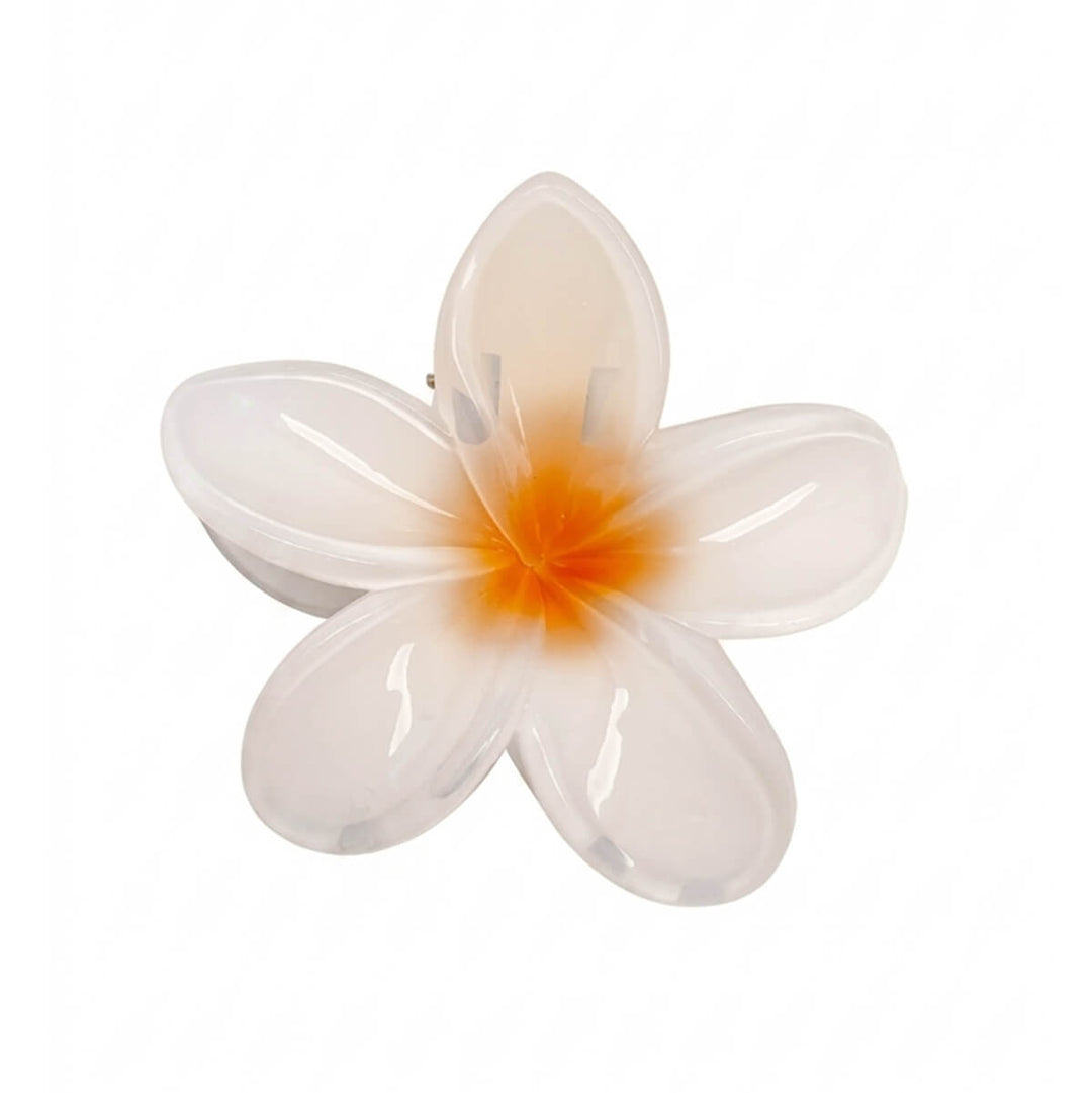 Flower Shark's Tooth Hair Clip, 8 cm – Light-Colored Flower Clip