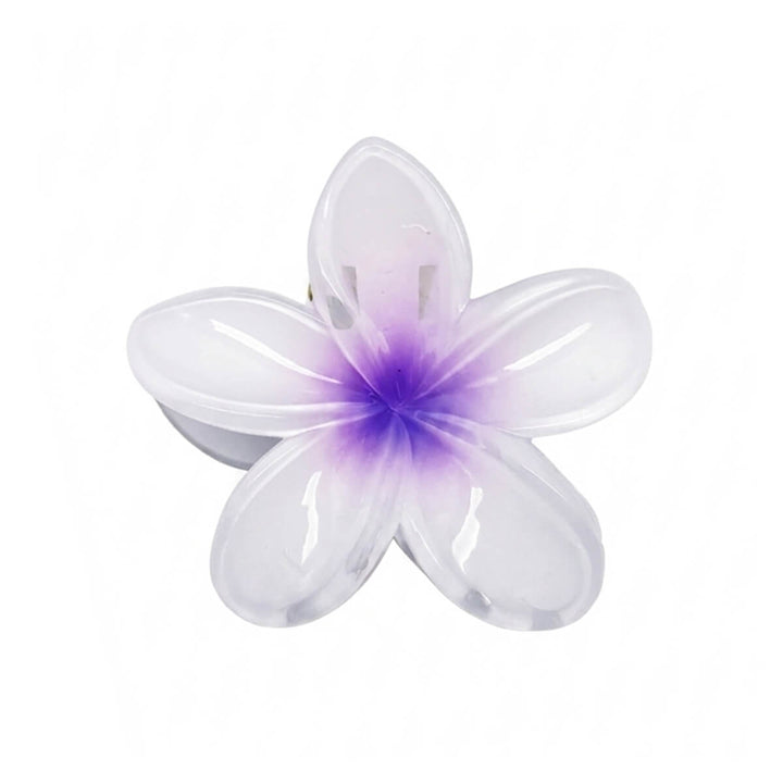 Flower Shark's Tooth Hair Clip, 8 cm – Light-Colored Flower Clip