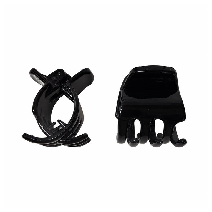 Small plastic shark-tooth hair clips, 3.4 cm, set of 2