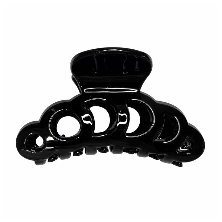 Plastic shark-tooth hair clip - round pattern, 6.4 cm