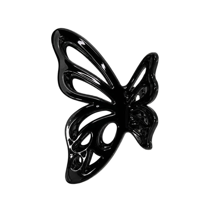 Butterfly-shaped plastic shark tooth hair clip, 7.2 cm
