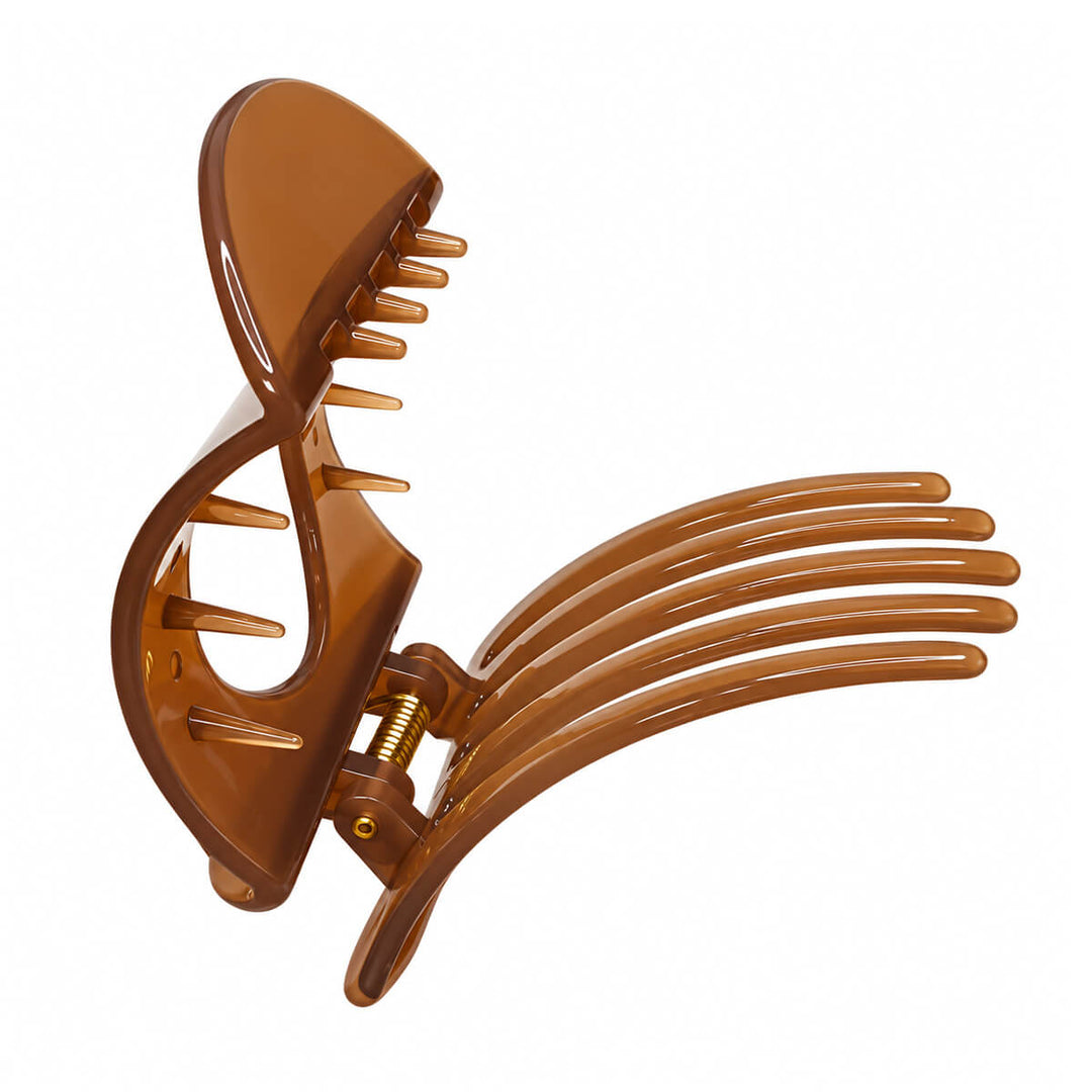 Side-entry hair clip, shark tooth design, 9 cm - rounded ends