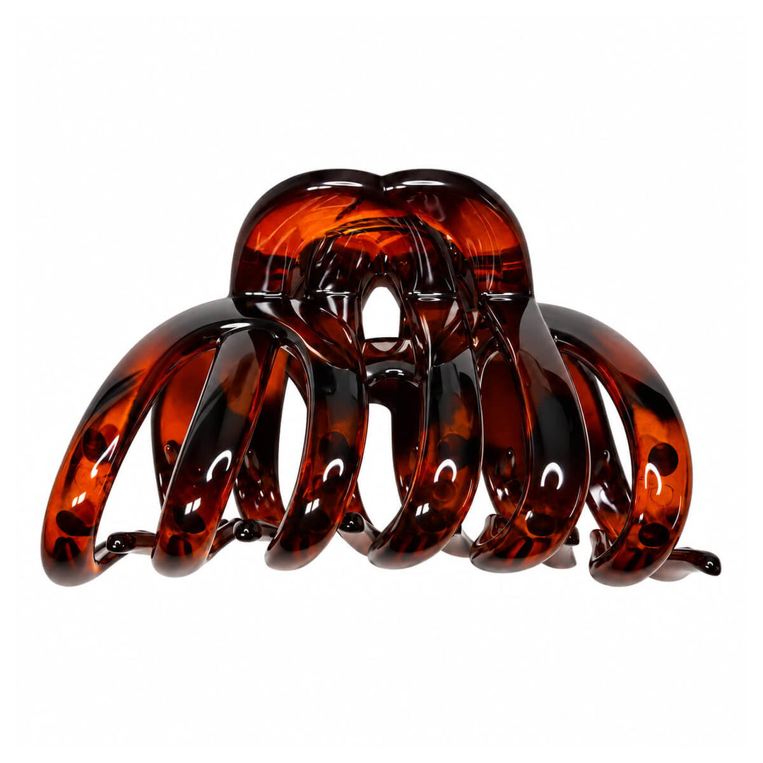 Large claw-shaped hair clip with shark tooth, 9.3 cm - densely studded