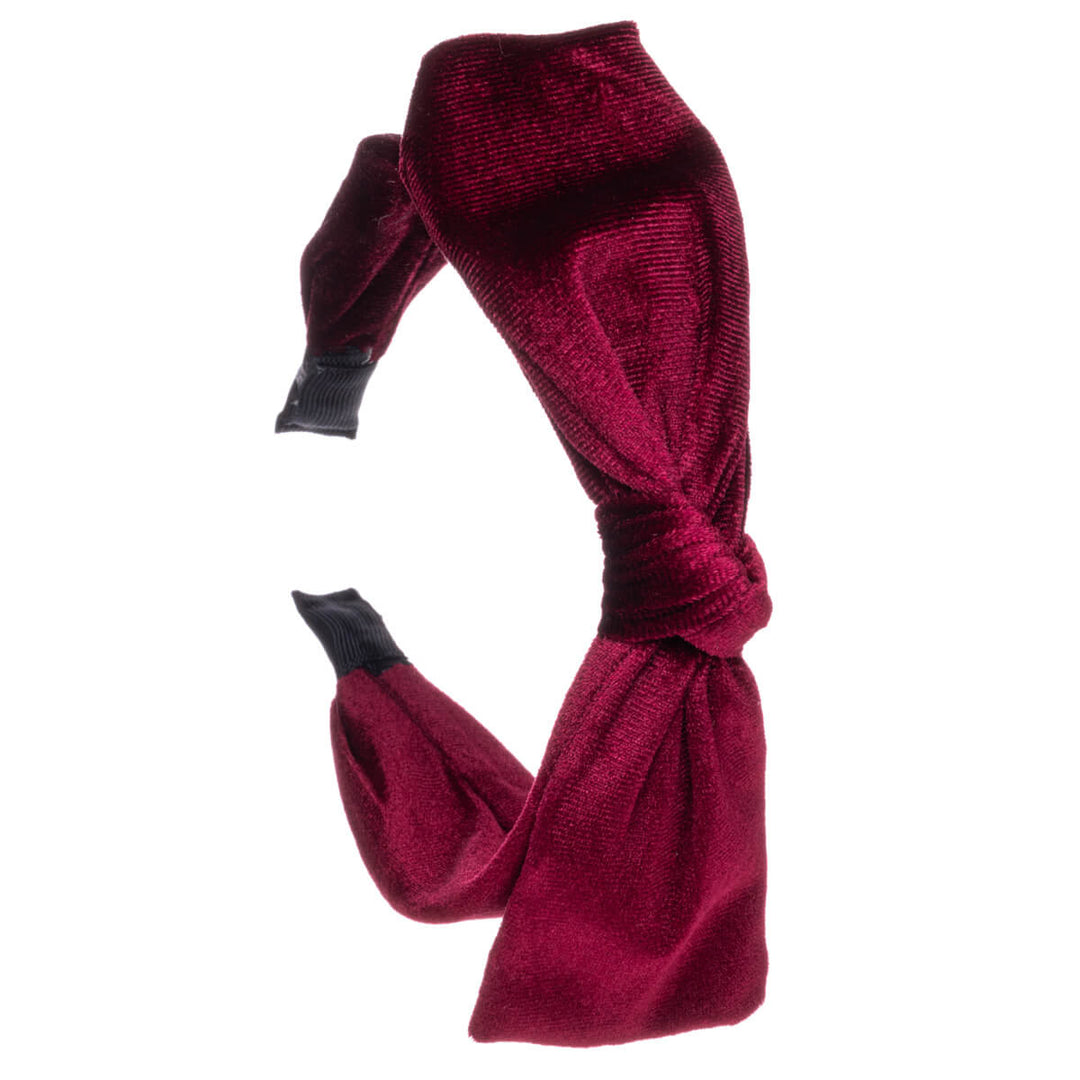 Velvet bow tie hairband