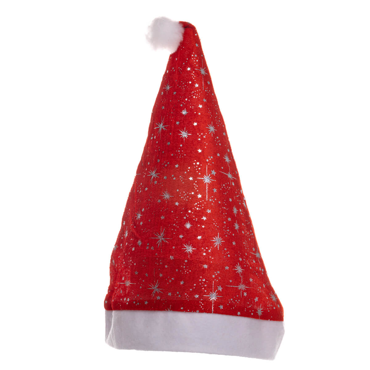 Red elfin cap with star pattern