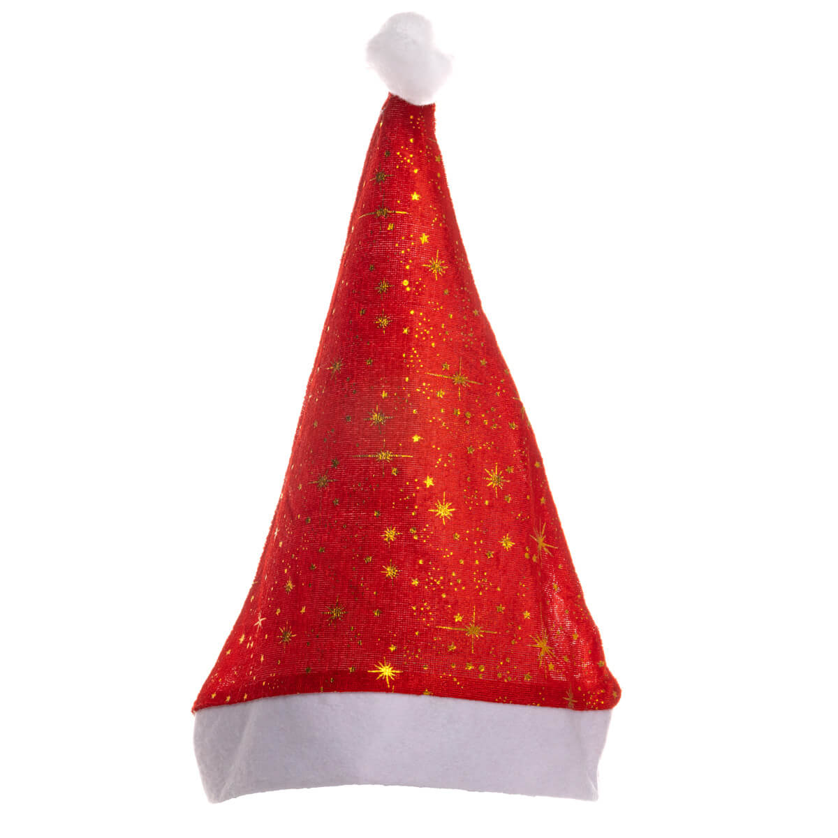 Red elfin cap with star pattern