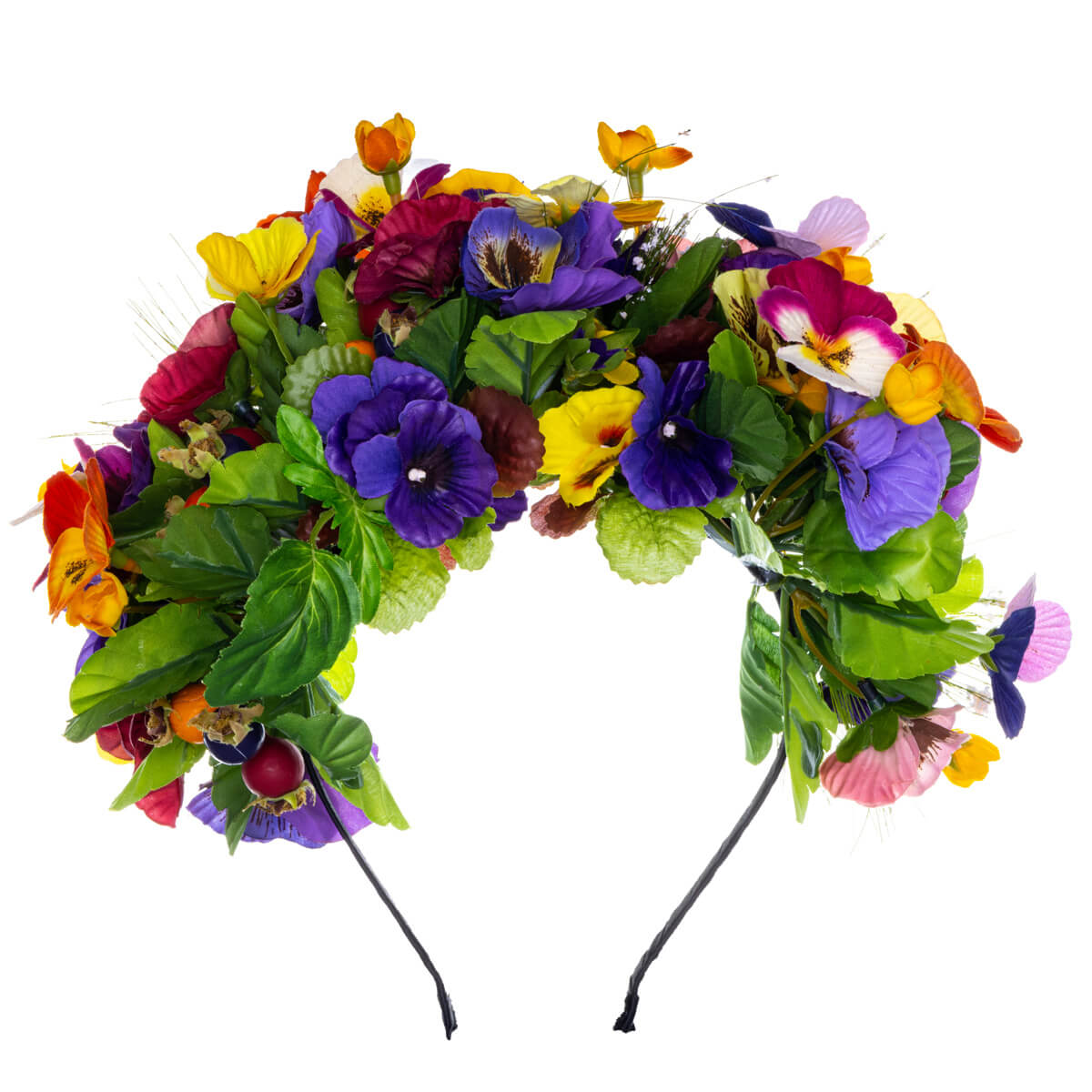 Rich multicoloured flower hairband flower collar