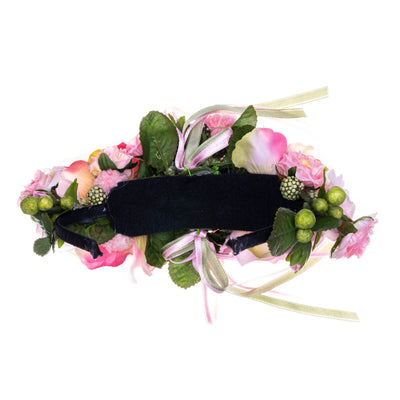 Rich floral hairband with ribbons