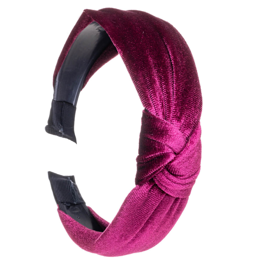 Monochrome velvet hairband with knot 3,2cm