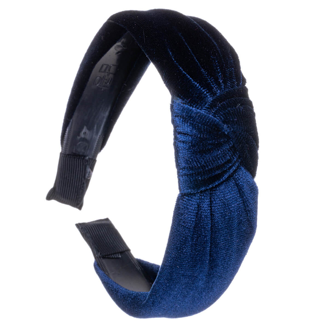 Monochrome velvet hairband with knot 3,2cm